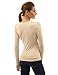 PattyBoutik Women's Faux Wrap Long Sleeve Pullover Blouse (Beige L)