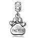 JMQJewelry Dog Mom Bone Paw Puppy Doggy Print Love Heart Birthstone April White Birthday Dangle Charms for Bracelets Christmas Friendship Compatible with Pandora Bracelets