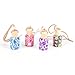 CosCosX 6Pcs Car Perfume Bottle Empty Refillable Fragrance Aroma Oil Container Holder Floral Art Printed Hanging Ornament Car Air Freshener Purifier Perfume Diffuser,Car Interior Decoration