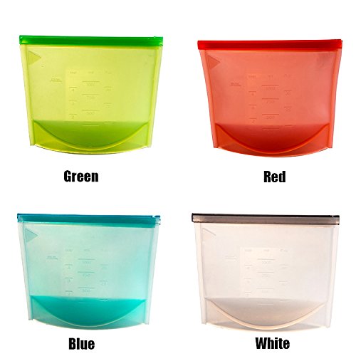 Hommate Reusable Food Bag Silicone Food Preservation Bag Airtight Seal Food Storage Versatile Cooking Bag Kitchen Cooking Utensil (4pcs)