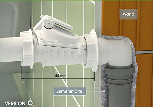 Rückstauklappe Ø 50 mm 90° bogen grau Rückstauverschluß Rückstauventil KG Rohr Waschbecken Becken Abwasserrohr Bad… – Bild 5