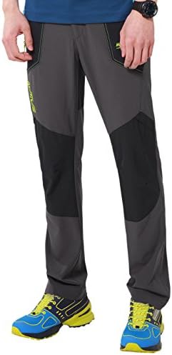 Makino Men’s Breathable Rock Climbing Pants Lightweight Quick Dry Jogging Pants With Zipper Pockets Dark Gray S