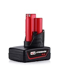 VANTTECH 12v 4.0Ah Batería de Litio para Milwaukee M12 XC 48-11-2440 48-11-2402 48-11-2411 Herramientas de Taladro de Energía Inalámbrico