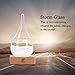 KYMAKE Storm Glass Weather Predictor - Creative Crystal Glass Bottle Desktop Drops Craft Weather Station with Pure Wood Base - High-Class Decoration on Home & Office (Small-612)