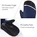 MCTi Kids Mittens Waterproof Winter Ski Warm Sherpa Lined Long Cuff with String Blue XS