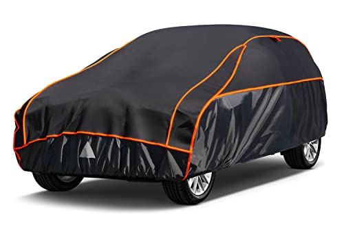 Kayme Waterproof Hail Car Cover, Outdoor Car Cover Rain Dust Sun Hail Cover for SUV up to 460 cm YM Black