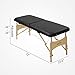 Uenjoy Massage Bed 72'' Professional Folding Massage Table 2 Fold, Basic & Portable, Black