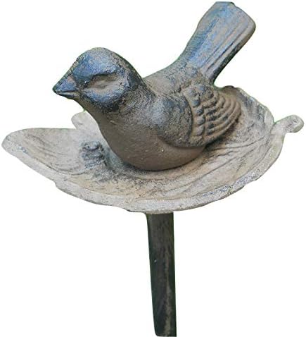 Decorative Garden Stakes - Carver's Olde Iron Watering Hose Guide Aluminum Bird in Leaf 19