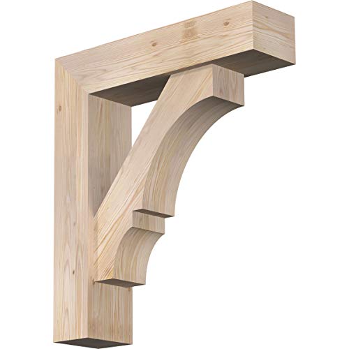 7 1/2"W x 30"D x 34"H Balboa Block Smooth Bracket w/Offset Brace, Douglas Fir