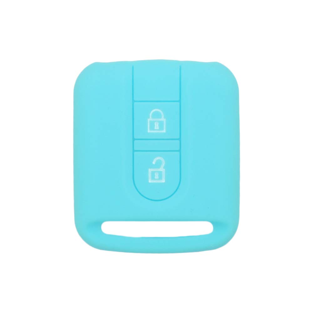 BROVACS Silicone Cover Protector Case Holder Skin Jacket Compatible with NISSAN 2 Button Remote Key Fob CV9502 Light Blue