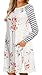 VIISHOW Women Floral Print Long Sleeve Casual T-shirt Dress with Pockets