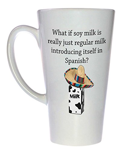 Soy Milk Spanish Introduction Tall Latte Coffee or Tea Mug - Thumbnail 2