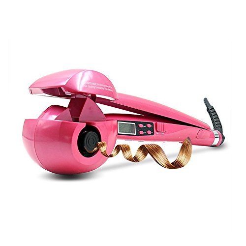 Automatic Hair Curler | Ceramic Heating Hair Curling Wand Long Hair Styling | Magic Deep Waver Hair Curlers Wavy Hair | Girls Hair Curling Iron Curler Beauty Hair Styler LCD Professional Hair (Pink)