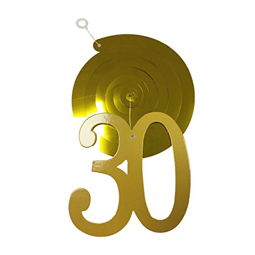 Gold 30th Birthday Party Decorations KIT - Cheers to 30 Years Banner, Sparkling Celebration 30th Hanging Swirls, 30 Years Old Party Supplies 30th Decorations