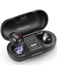 Auriculares inalámbricos Bluetooth 5.0, auriculares estéreo de graves profundos, auriculares inalámbricos con funda de carga, micrófono, cancelación de ruido, IPX5, impermeables, auriculares deportivos para correr, gimnasio, caminar