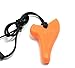 Shark Tooth Teething Chewelry Necklace by Zen Rocks - Chewable Chew Silicone Pendant Necklace (Bright Orange)