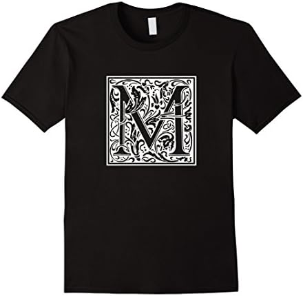 Men's The Official M Initial Capital Letter T-Shirt XL Black