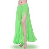 ROYAL SMEELA Women's Chiffon Skirt Belly Dance Costume for Women Dancing Dress High Split Beach Skirts