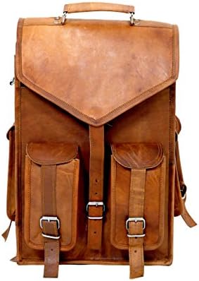 Imperial Vintage Leather Handmade Backpack 15 X 12" Laptop School Collage Bag
