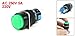 AC 250V 5A SPDT 1NO 1NC 5 Pins Latching Green Push Button Switch w 220V LED Lamp