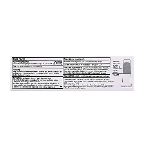 Rembrandt Deeply White + Peroxide Whitening Toothpaste, Fresh Mint Flavor, 2.6-Ounce (12 Pack)