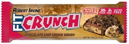 Mclane Company Chef Robert Irvine's Fit Crunch Whey Protein Chocolate Chip Cookie Dough, 4 Little Bars (Pack of 2)