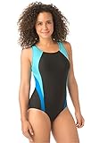 Swim 365 Women's Plus Size Colorblock Maillot