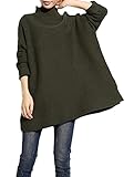 Mordenmiss Women's New Fall Solid Pullover Styling Knit Sweater Style 3-L-Green