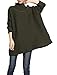 Mordenmiss Women's New Fall Solid Pullover Styling Knit Sweater Style 3-L-Green