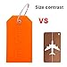 BlueCosto 2 Pack Luggage Tag Label Suitcase Tags Travel Bag Labels w/Privacy Cover - Orange