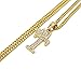 Fashion 21 Unisex Small Size Pave Crown Tilted Initial Alphabet Letter Pendant 3mm 24