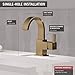 Delta Faucet Vero Single Hole Bathroom Faucet, Gold Bathroom Faucet, Single Handle Bathroom Faucet,Bath Faucet, Metal Push Pop-Up, Champagne Bronze 553LF-CZ