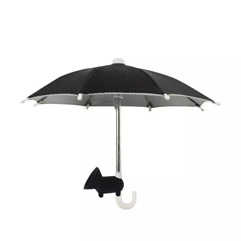 madeokoltd Mini Sun Shade Mobile Phone Holder Sun Umbrella, Suction Cup, Portable, Black, 1pc