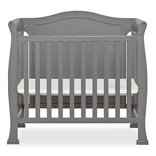 Dream On Me Addison 4in1 Convertible Mini Crib in Steel Grey