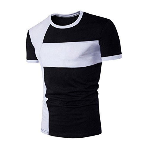 TOOPOOT Men O-Neck Short Sleeve T Shirt Polo Shirts (US M/Asia L, black)