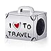 ENJOOOY Holiday Fun Viewing-Travelling Theme 925 Silver Charm Beads I Love Travel Compatible with European Style Bracelets (Silver Travel Bag)
