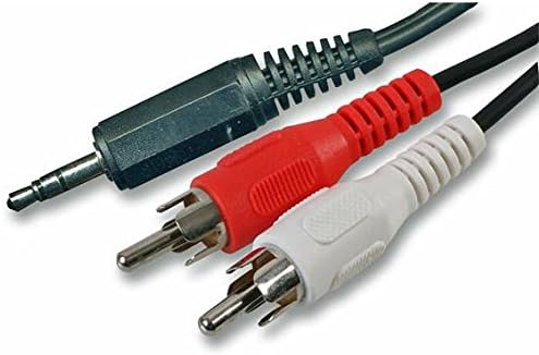 3.5mm Mini Jack to Twin RCA Phono Red White Plugs Short Patch Lead Cable - 50cm