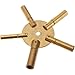 Brass Blessing Vintage Clock Winding Key : (2 Pcs 5 Prong Even/ODD Numbers (5025))