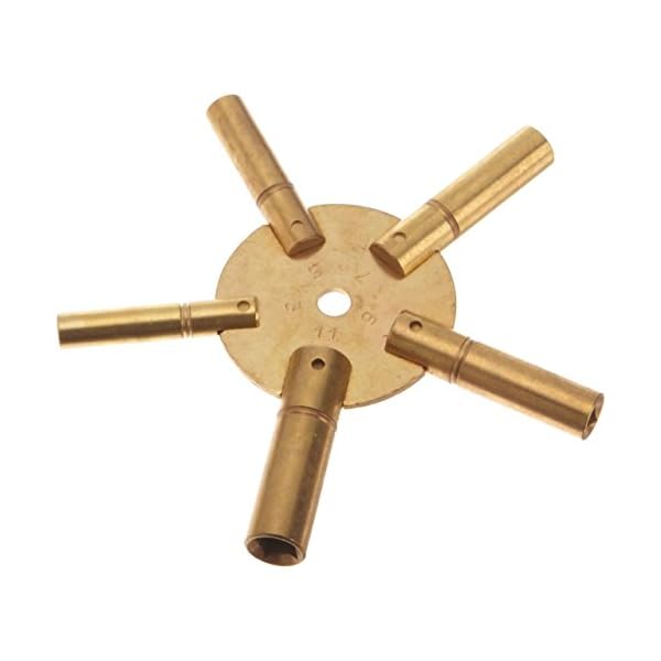 5-Prong-Brass-Clock-Key-for-Winding-Clocks-Odd-and-Even-Numbers-2-Piece-from-Brass-Blessing