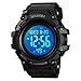 SKMEI Digital Plastic Watches Pupils Wristwatch Waterproof Digital Watch Sport Watches for Men (Black Large)