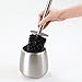 mDesign Bathroom Toilet Bowl Brush and Plunger - Pack of 2, Brushed Stainless Steel/White