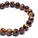 Real Synthetic Bracelet,Maxin 8mm Genuine Yellow Tiger Eye Semi-Precious Crystal Bracelet