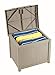 Suncast 22-Gallon Small Box-Lightweight Resin Indoor/Outdoor Storage for Seat Cushions and Gardening Tools Store Items on Deck, Porch, or Patio, Tan