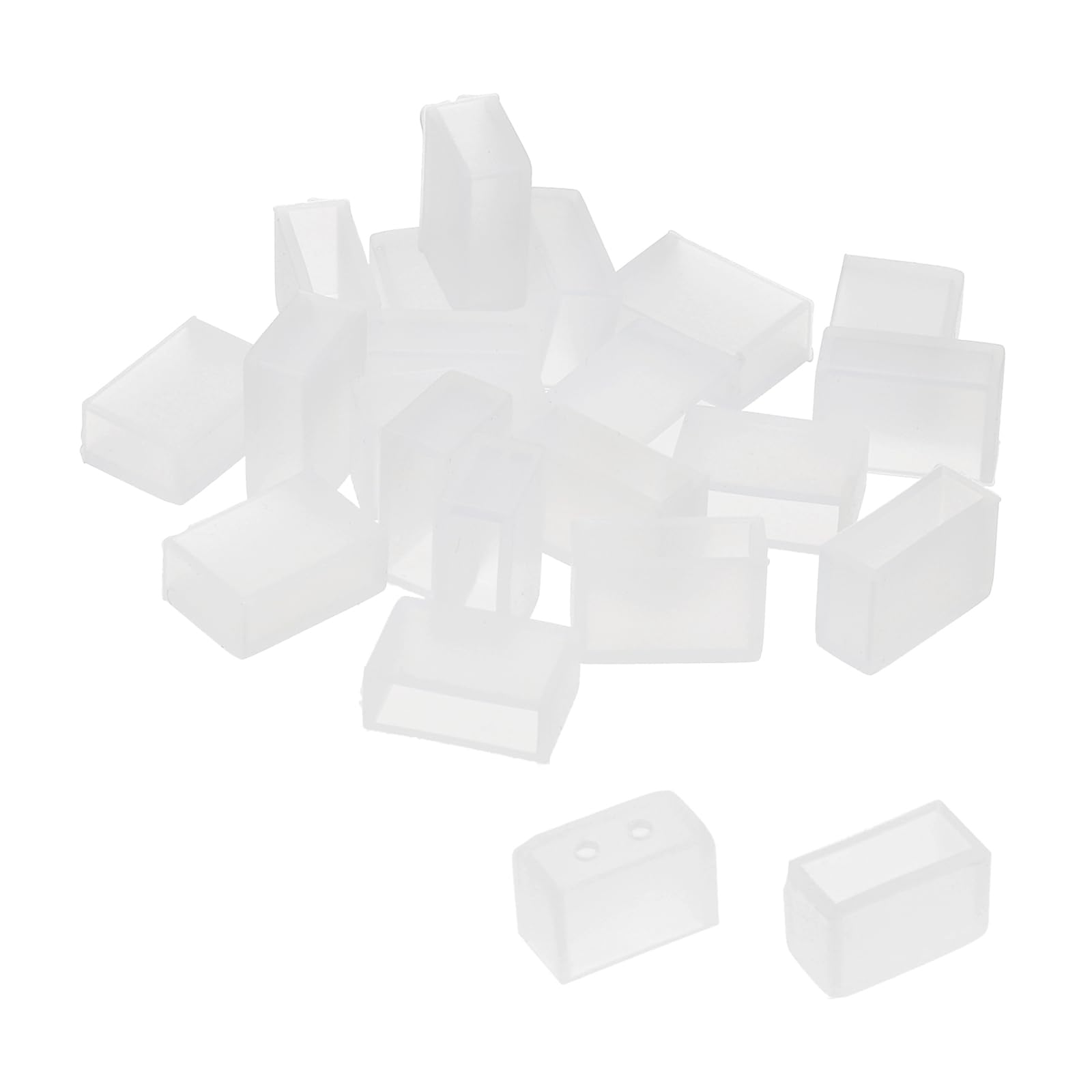 PATIKIL Silicone End Cap Plug Cover for Strip Light, 40 Pack IP67 Waterproof Fit 5050 10mm Wide LED Strip Light, 2 Styles (Non Hole and 2 Holes)