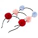 FRCOLOR 3 Pieces Pom Pom Ball Headband With Cat Ears - Cute Furry Red Pompom for Halloween, Christmas Party, Birthday, Cosplay