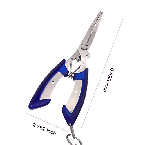 SunMine Fishing Pliers Stainless Steel Hook Remover Braid Cutters with Sheath and Lanyard for Fresh Water and Saltwater - Thumbnail 3