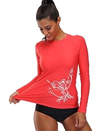 Beautyin   Bañador de manga larga para mujer, UPF 50 + Rash Guard Athletic Tops