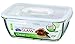 LOCK & LOCK GLASS,12.2 Cup, Borosilicate Glass, Oven Safe, BPA Free, 100% Airtight, Glass Rectangular Food Storage Container with Handle Lid
