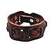 COOLLA Antique Men's Brown Leather Cuff Bracelet, Leather Wrist Band Wristband Handcrafted Jewelry SL2258