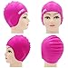 IWAMEE Swim Cap Silicone for Swimmers Man Wommen with lang or short Hair Pink